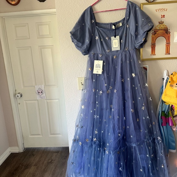 JessaKae Dresses & Skirts - Jessakae - L NWT Star Embroidered Tulle Maxi Dress - Lavender Blue Wendy Dress